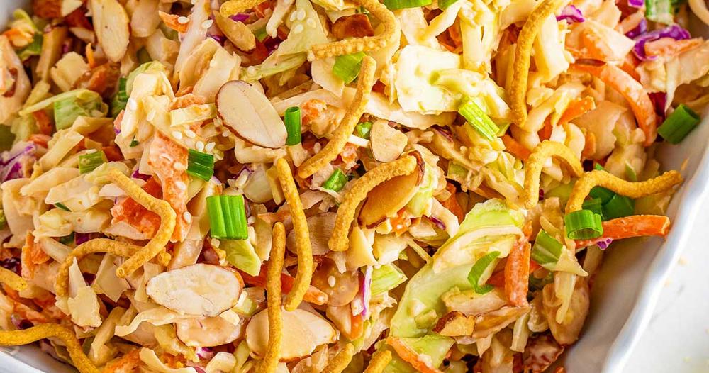 Indulgent Creamy Vegan Asian Slaw, No Heavy Mayo